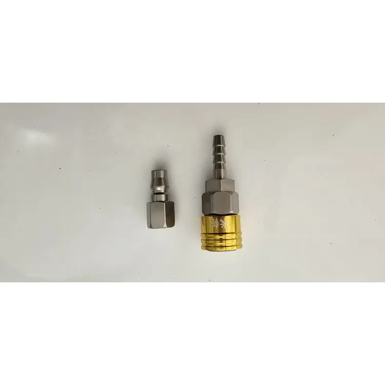 Metal pneumatic self-locking air compressor trachea straight through quick-install metal connector