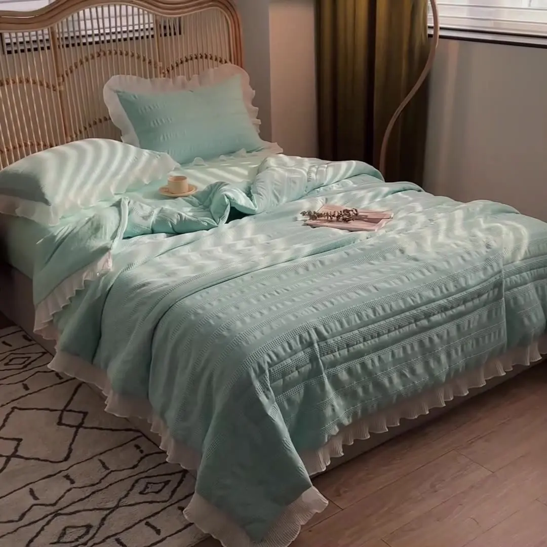 Luxury 100% Tencel Summer Blanket Green Cooling Quilt Muslin Baby Blanket