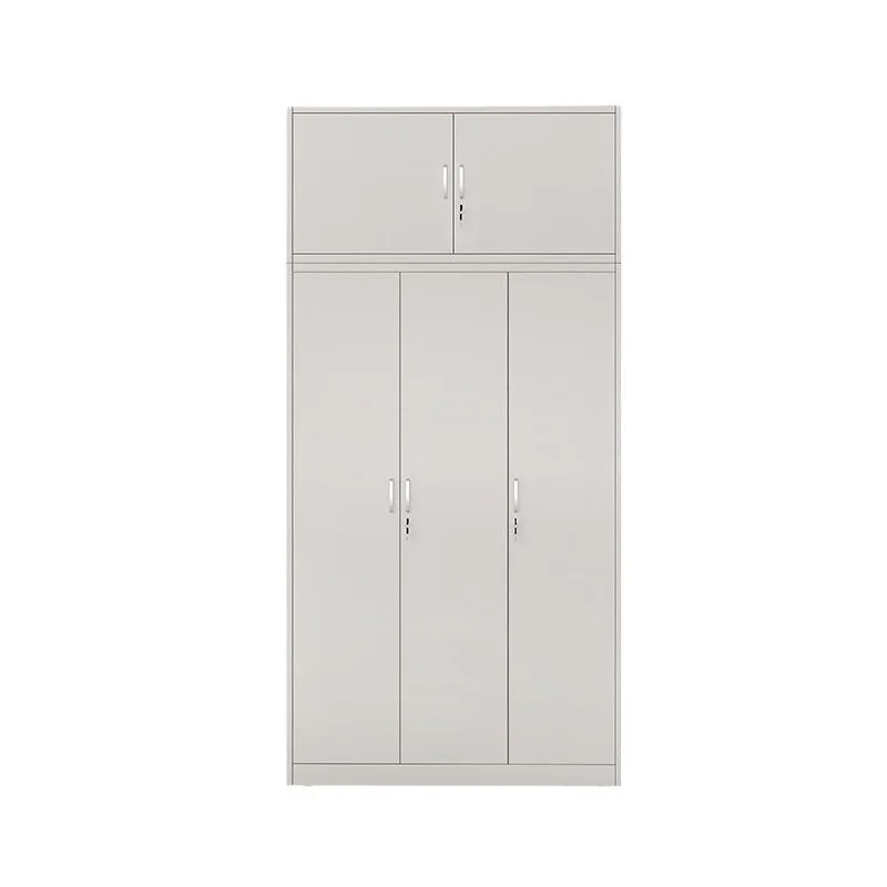 Minimalist 3 Door Steel Wardrobe & Top Cabinet Metal Almirah Clothing Cupboard Clothing Organiser Apartment Living Room Closet