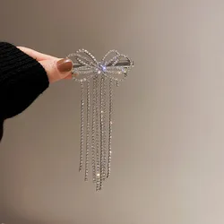 2022 New Fashion Rhinestone Heart Hair Pins Luxury Rhinestone Hair Accessories Clips Bow Heart Tassel Hair Clips for Women