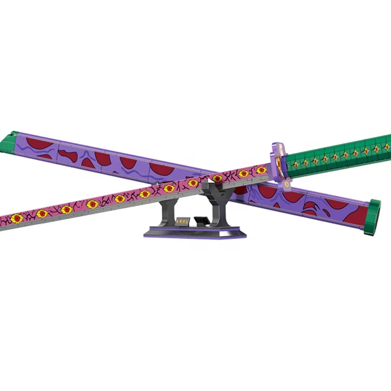 Cosplay Anime Kokushibou Sword Building Blocks Kit Demon Slayer Swords Model Anime Samurai Katana Toy Legoes Compatible 789PCS