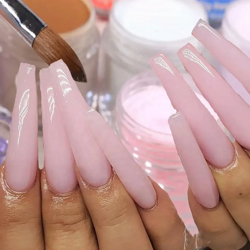 Popular Pink Nude Acrylic Powder Nails Hot Selling Extension Nails Acrylic Powder