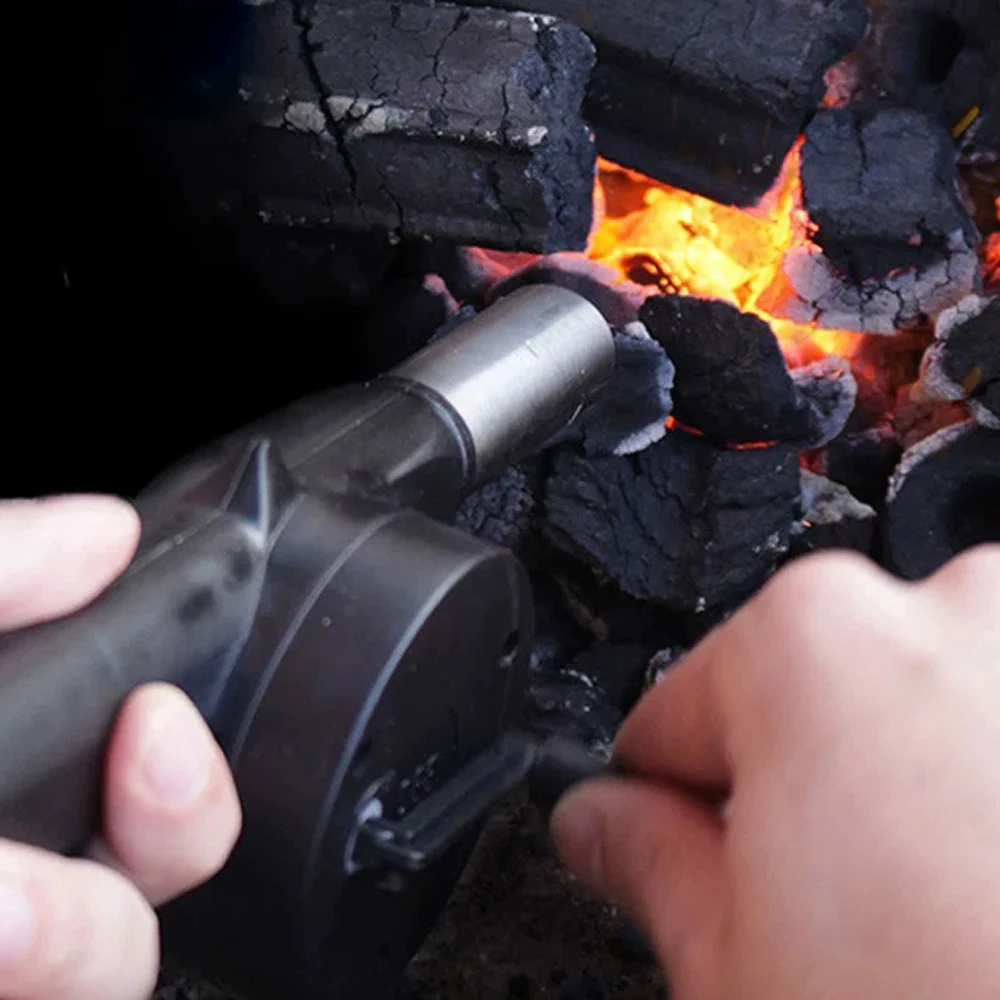 Outdoor Camping Picnic Low Noise Blower for BBQ Cooking Mini Portable Fan Manual Blower