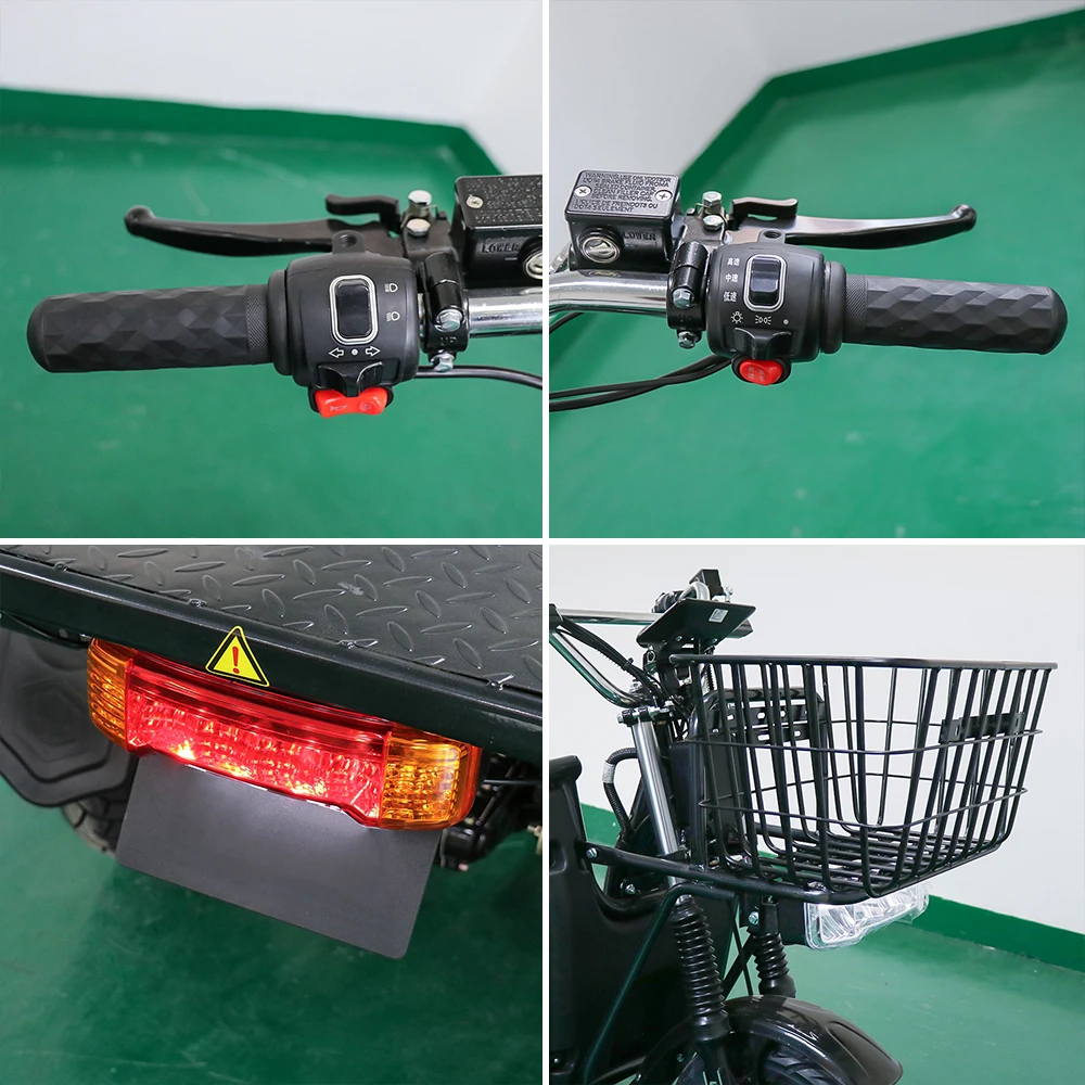 Wholesale 14 Inch Electric Cargo Tricycle Motorcycle 600W 48V E-Bike 3 Wheels Electric Bike