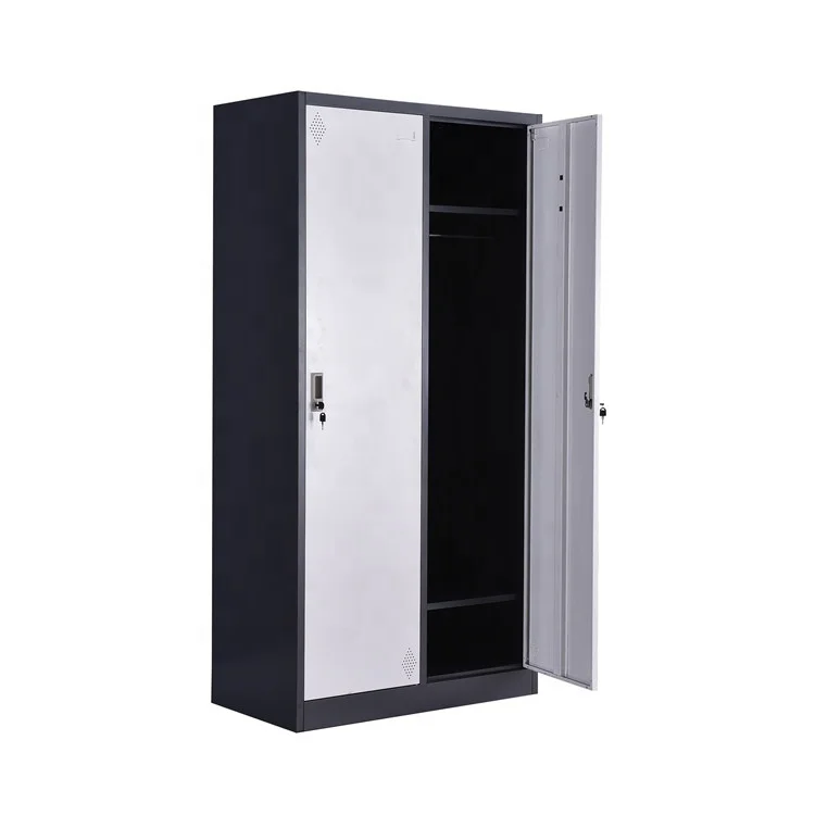 Bedroom Furniture Metal Wardrobe Closet 2 Door Steel Locker Office Staff Individual Clothes Storage Wardrobe
