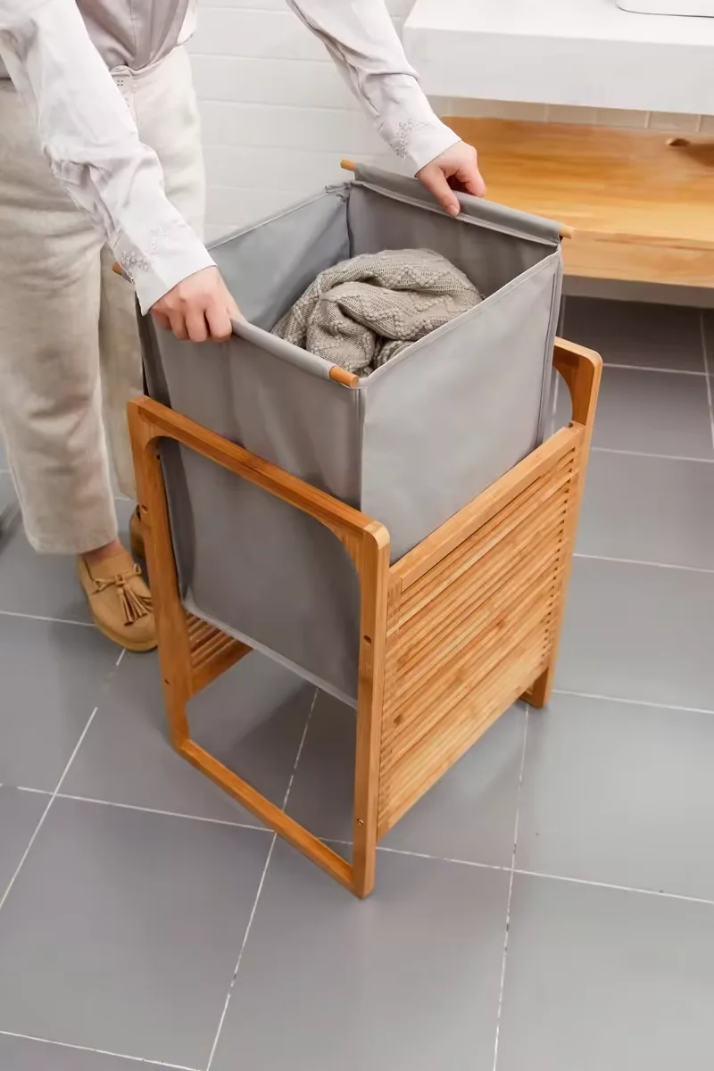 Direct selling handmade woven decorations sustainable laundry hamper bamboo dirty clothes storage organizer box for bathrooms