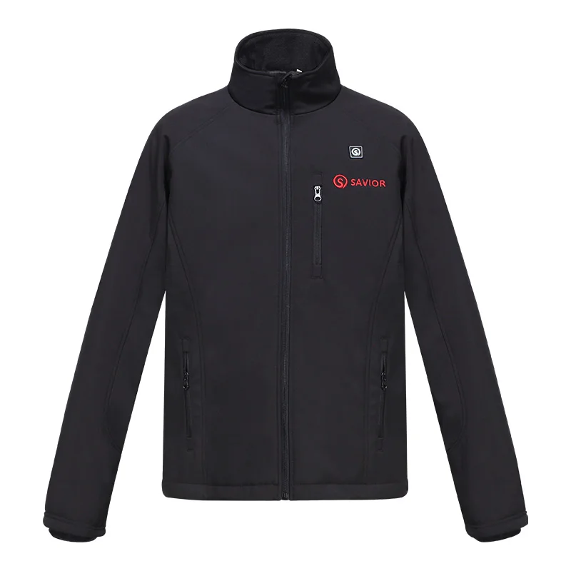 Custom Black Smart Warming Electric Three Area USB Heated Jackets Clothing Windproof Battery Heating Jacket for Winter