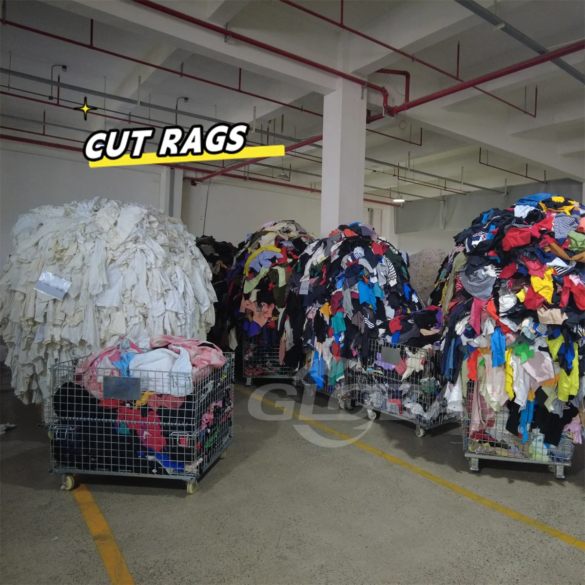 Textile Waste Recycling cloth scraps shop cleaning mixed color industrial cleaning rags 100% cotton t shirt rags