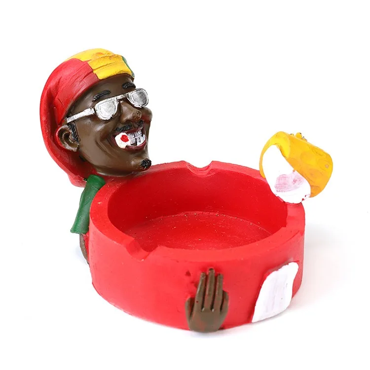 2023 Resin Tobacco Cigar Ashtray Jamaica Rasta Style For Home Decoration Smoking Accessories Cenicero