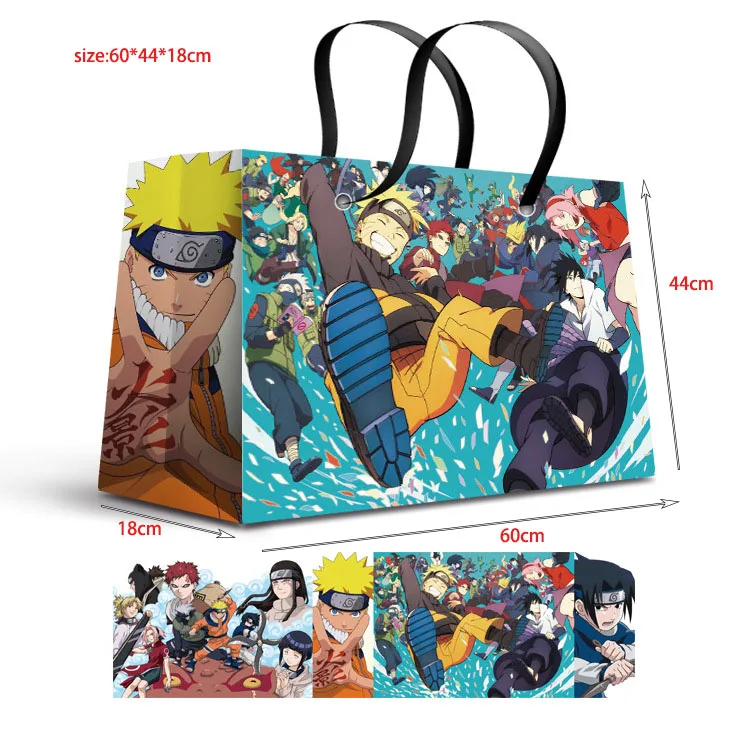 60*44*18cm White Cardboard One pieces Demon Slayers Jujutsu Kaisen Anime Gift Paper Bags