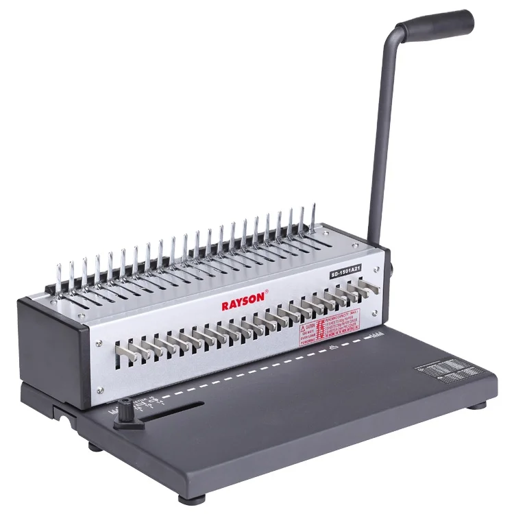 Factory Comb Book Binder Rayson SD-1501A21 coil Rubber Ring commercial Office Comb Book Binding Machine