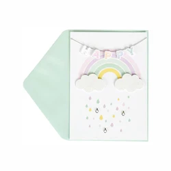 Wishing Beautiful Glitter Rainbow Cards, Handmade Paper Happy Birthday Greeting Cards
