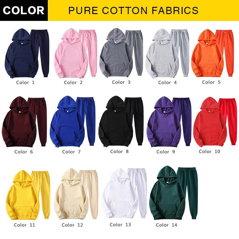 2021 Autumn winter jogger fashion high quality sport clothes tracksuit pullover hoodie sweatshirts sets plain sweat
