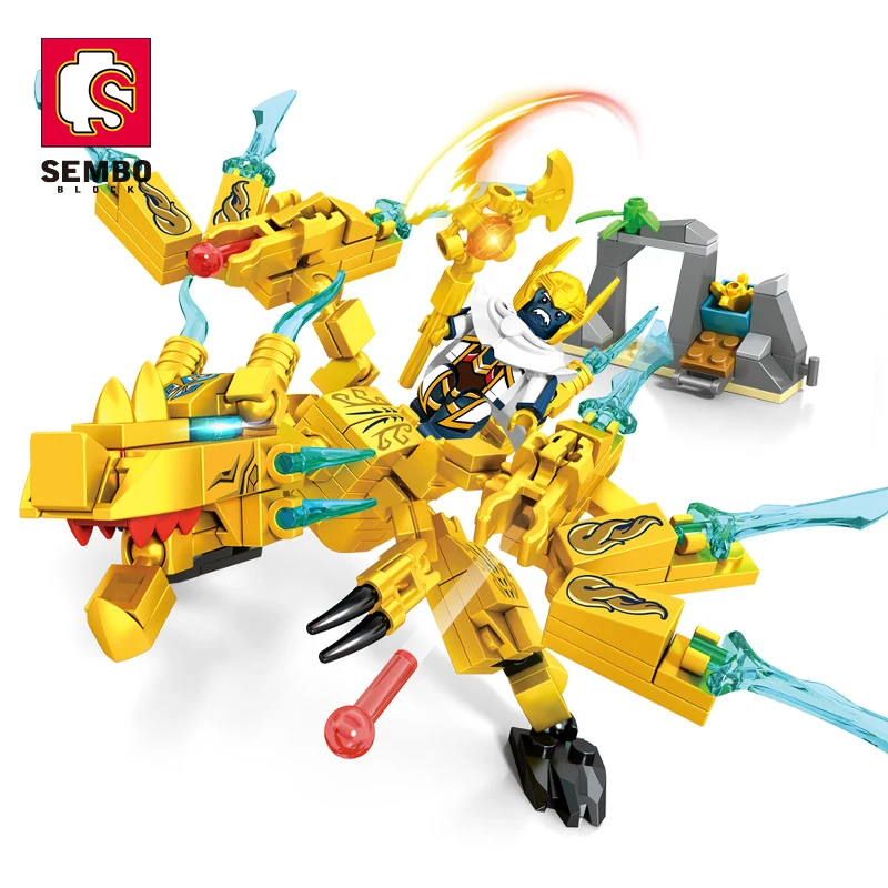 Куклы SEMBO 206021-206024 807 шт. развивающие сборные куклы YAN DRAGON Soul Colt 4 в 1 пластиковые игрушки наборы строительных блоков