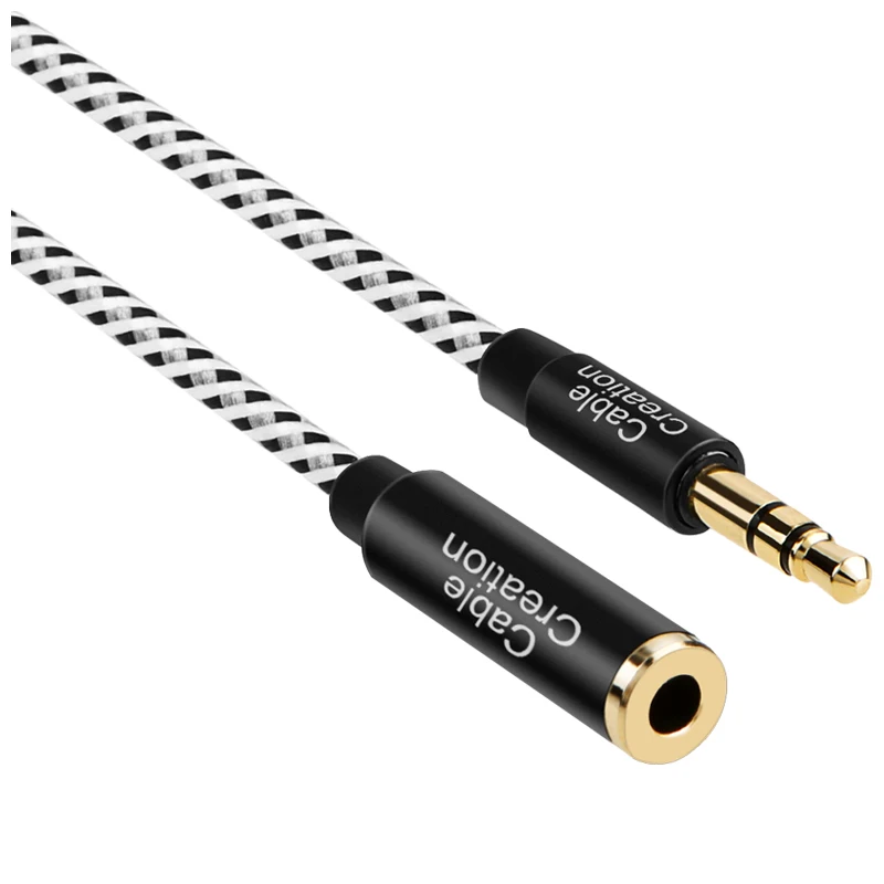 CableCreation 3.5mm Male to Female Stereo Audio extend Cable Adapter with Gold Plated Connector 15 Feet