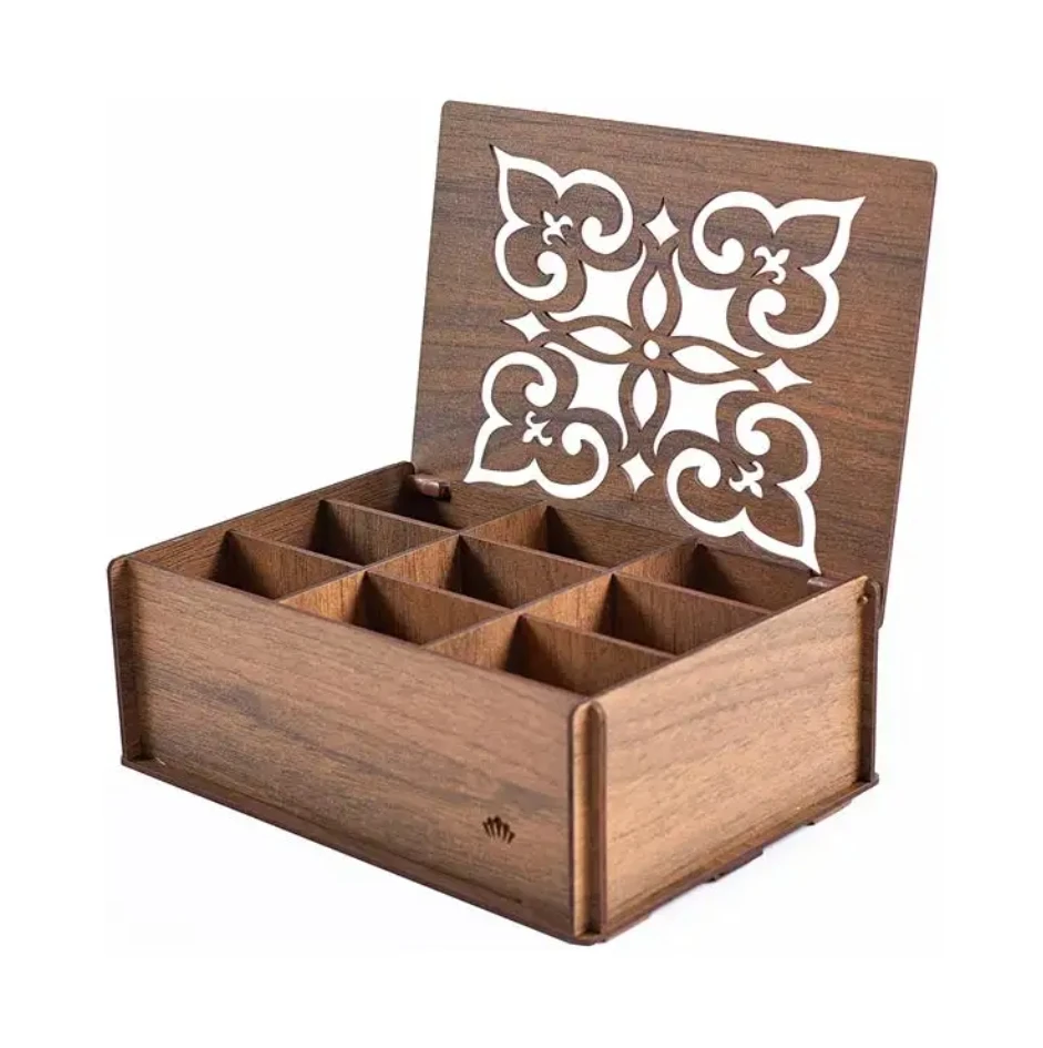 Hot selling custom made rectangle country storage container antique wooden tea box