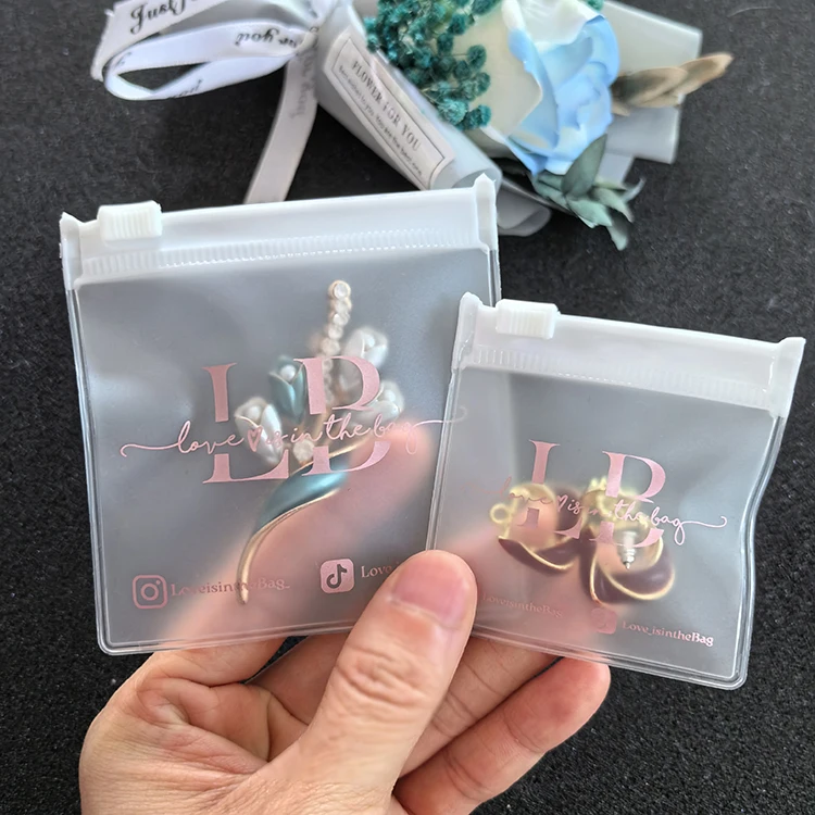 High reorder custom zipper bag with logo,small PVC zip packaging bags for jewelry earrings,plastic ziplock bags for cosmetics