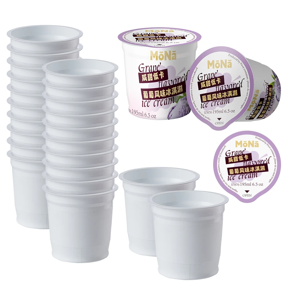 Disposable 193ml 6oz Yoghurt Ice Cream Plastic  Packaging Cup Hot Sauce Peanut Butter Container With Lid or Sealing Film
