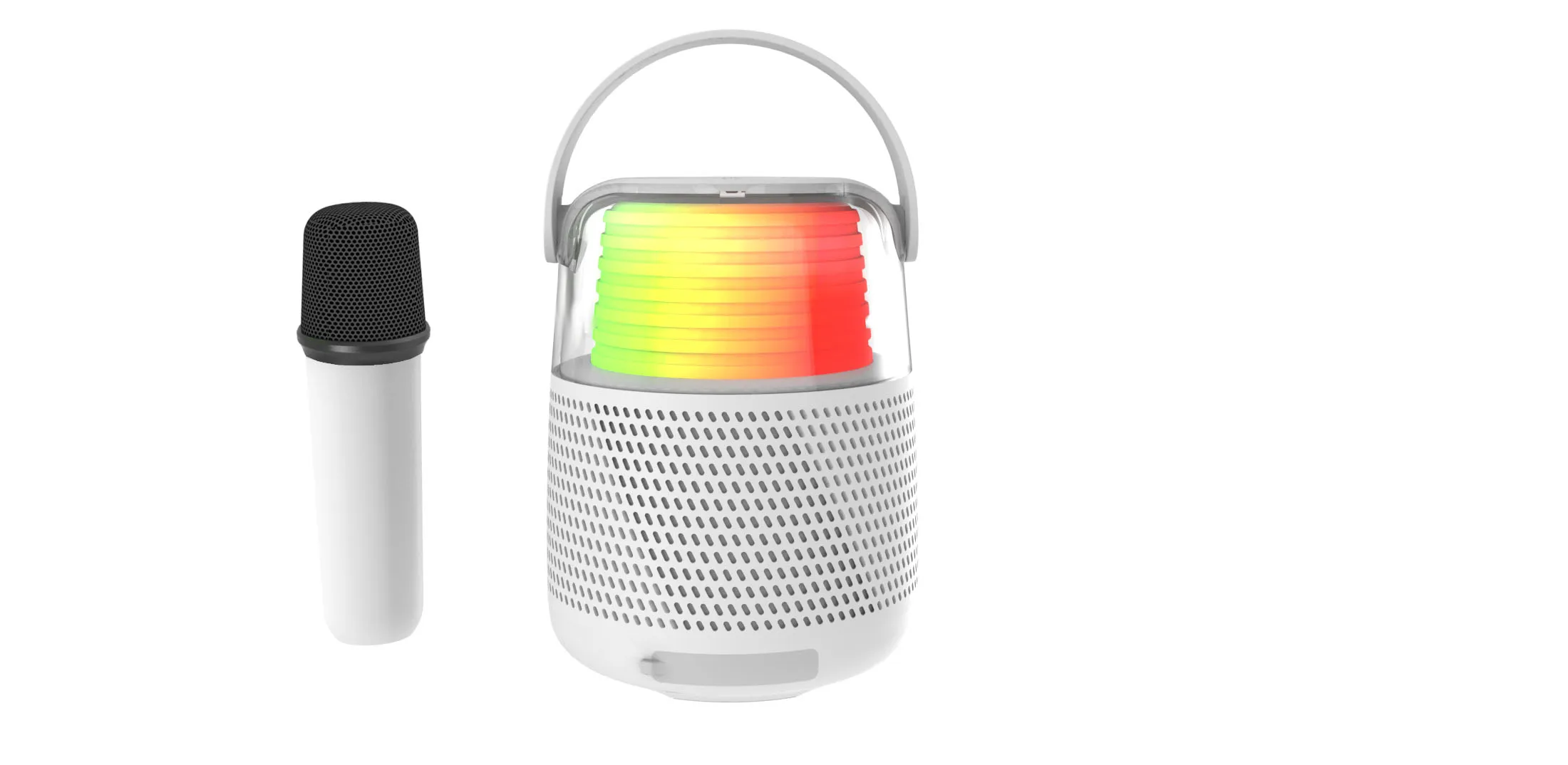 Led mini karaoke speaker with mic and bluetooth for party and home as the gift for kids