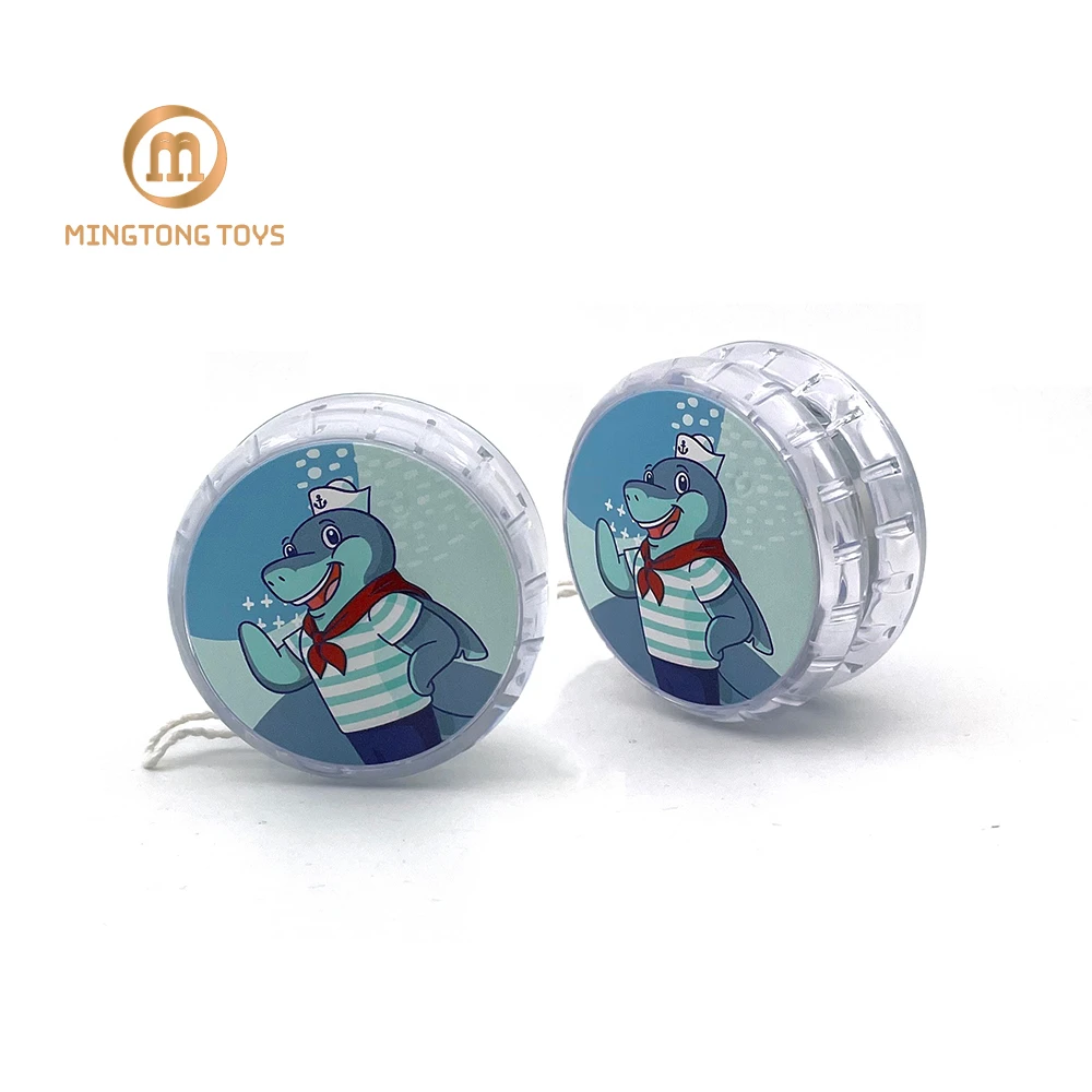 OEM Customized Print Cartoon Pattern Light Up Led Flashing Small yo yo Ball Classic Clear Plastic yoyo Toys