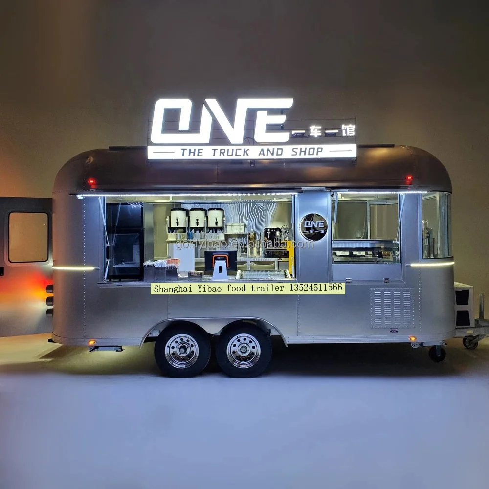 hot selling mobile fast food cart airstream Mobile coffee vending 1/5 Mobile Stree Food Trolley Cotton Candy Floss Popcorn Maker