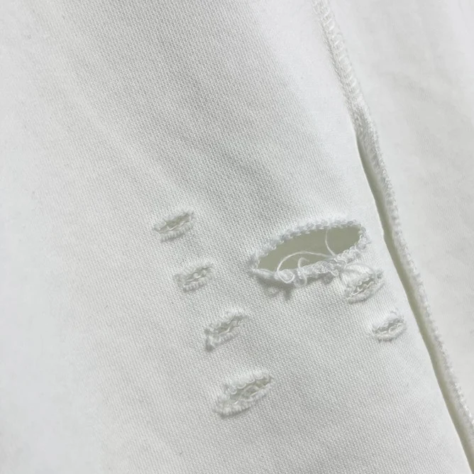 100% cotton heavy weight oversized High street fashion loose ripped holes t-shirt hip-hop distressed custom men t shirts