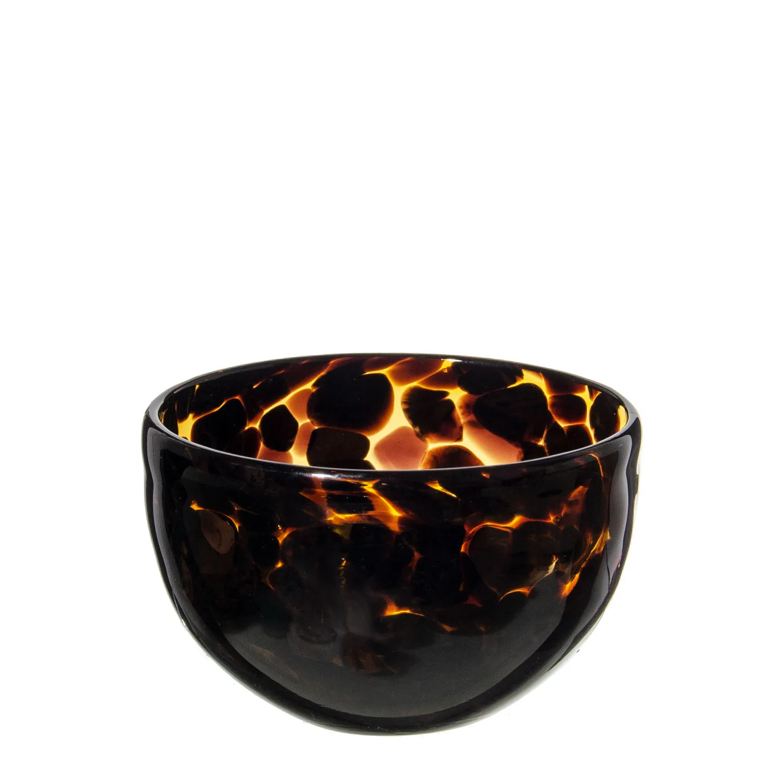 Samlife Artisan Handmade Serving Mixing Bowl Mexico Hand Blown Recycled Tortoise Shell Colored Mexican Glass Bowls