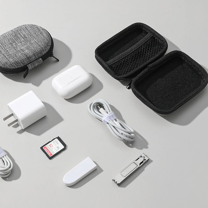 Digital Storage Bag Portable Data Cable Storage Box Solid Color Charger Power Cord Hard Disk Protective Case
