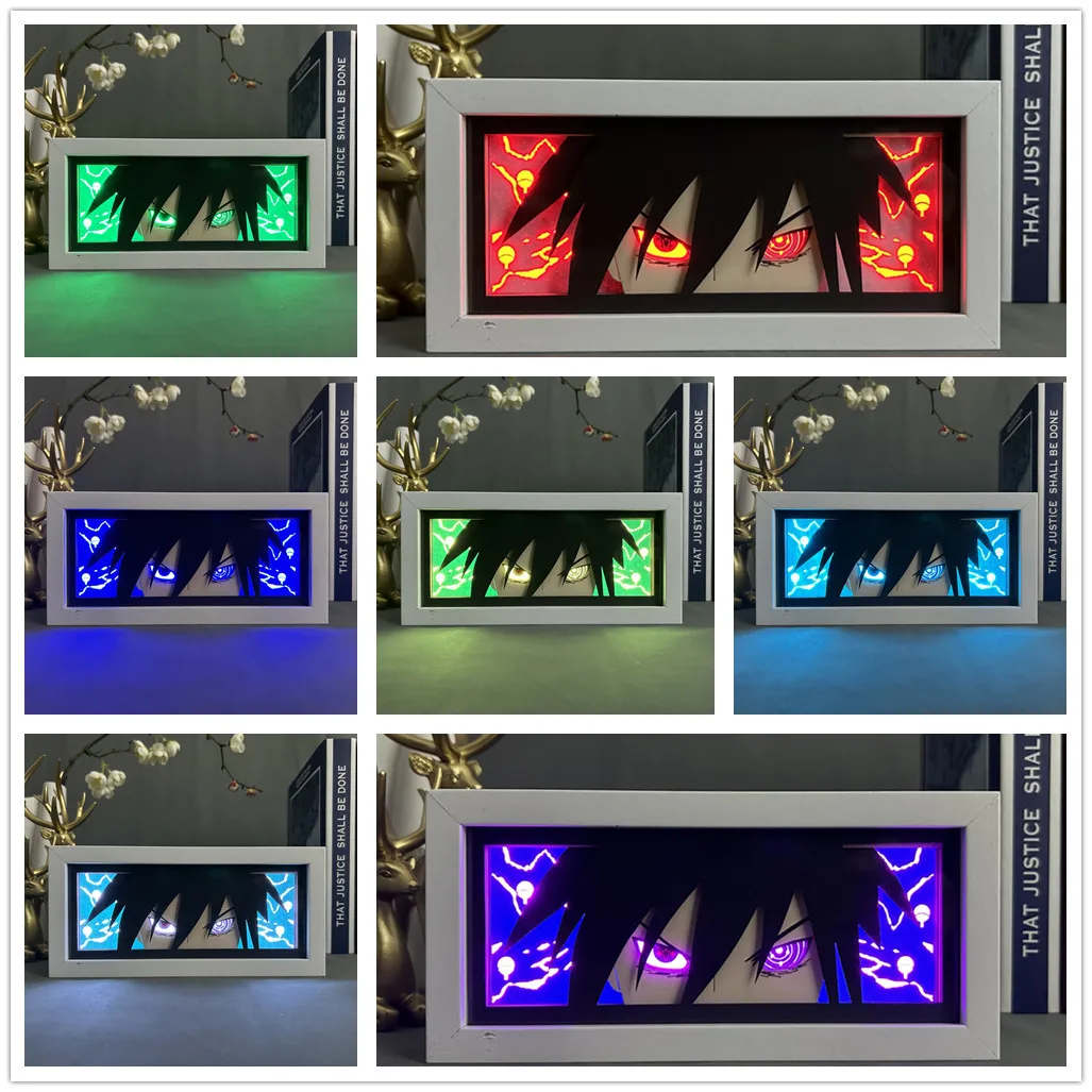 RGB Remote Control My Hero Academia Paper Cut Box MDF Frame Anime Paper Carving Lamp 3d Night Light Gift For Animation Fans