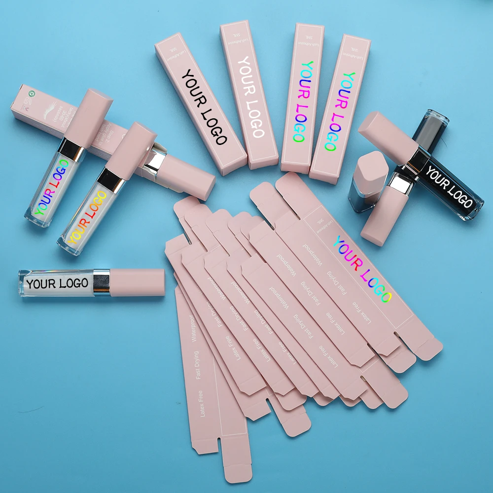 Оптовая продажа, контейнеры для клея для ресниц, без латекса, клей для ресниц, частная этикетка, под заказ, водонепроницаемый клей для ресниц