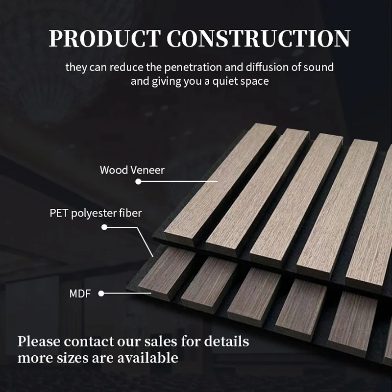 Acoustic Sound Panels Manufacturer Slat Soundproof Panel Slatted Wood Wall Panel Veneer