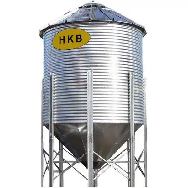 Farm Equipment Bulk Corn Steel Poultry Feed Storage Silo in Stock for Sale