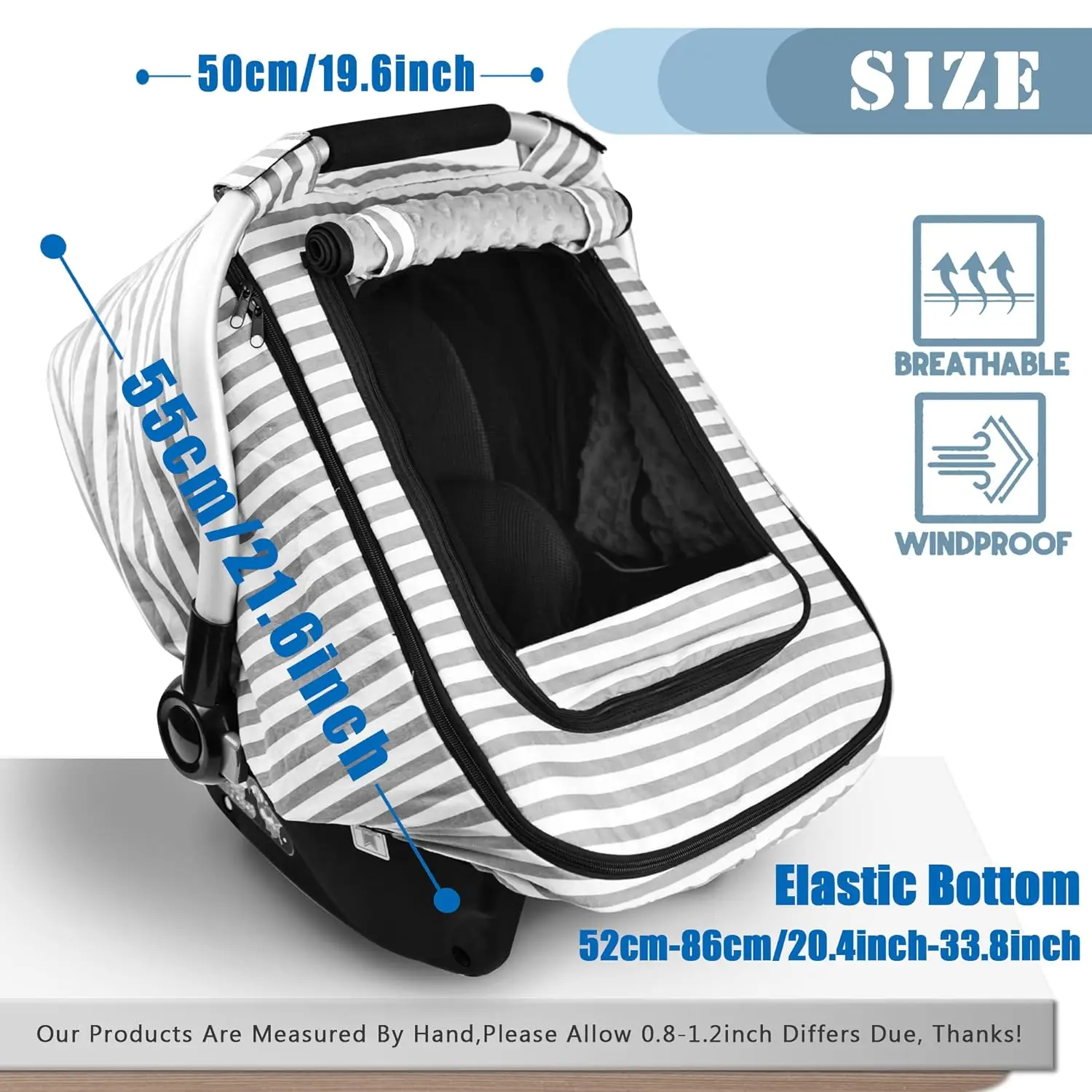 Car Seat Covers for Babies,Baby Car Seat Cover & Breathable Mesh Window,Infant Carseat Cover Windproof