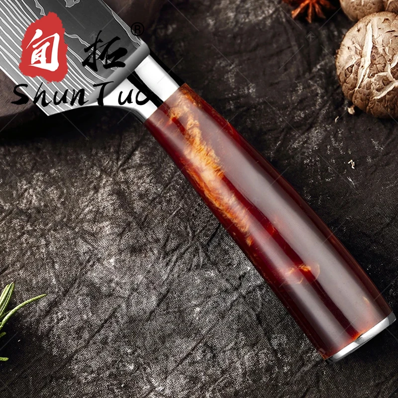 10 pcs chef knife set with japanese vg10 super steel core double edge blade spearfishing fish filet bonning knife