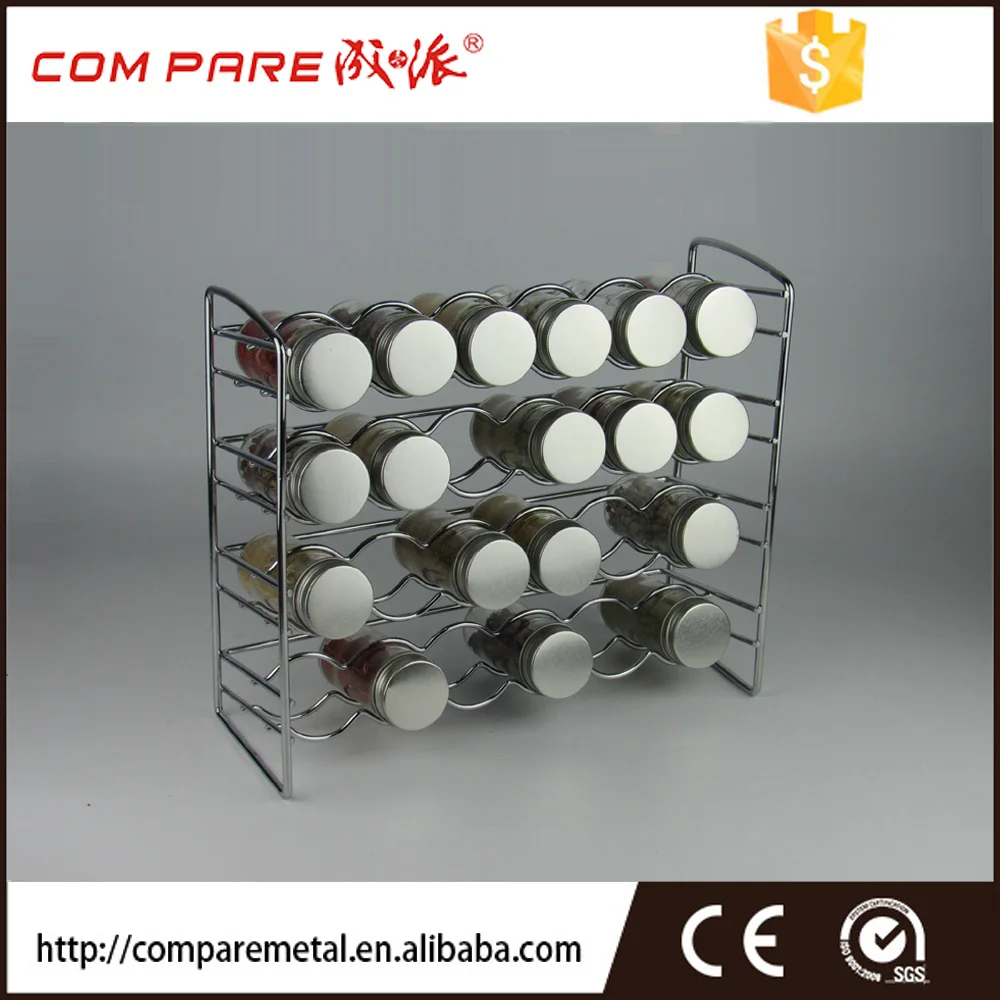 4-Layer Flexible Steel Wire Spice Rack Iron Mesh Jar Seasoning Organizer for Kitchen Spray Powder Design OEM/ODM Box Packed