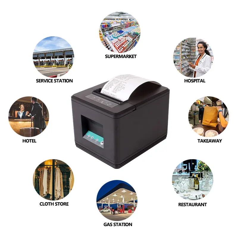 Cash register port 58mm 80 mm thermal receipt printer for restaurants pos system bill printer