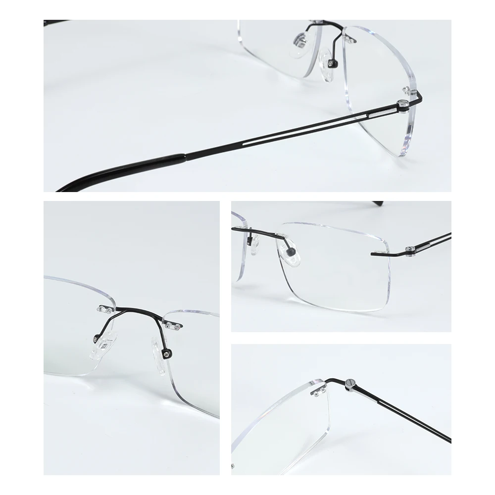 240001 Zenottic Brand Men Adjustable Titanium Rimless Frames Optical Glasses Eyewear