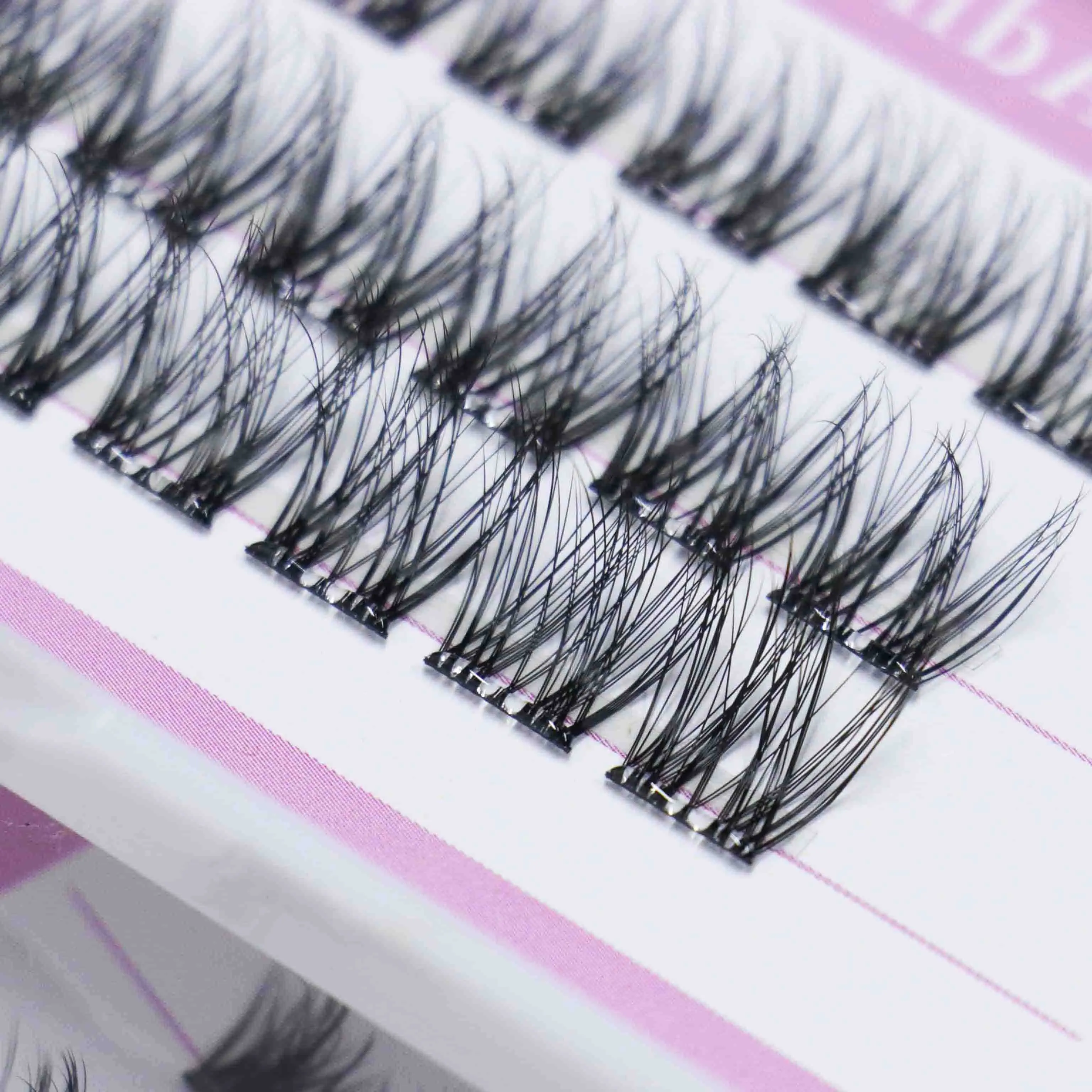 New 10 Days Press On Lashes Customized Self Adhesive Individual Lashes Whole Sale Segment Press On Lashes No Glue Personalized