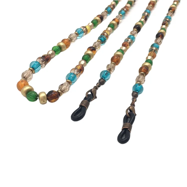 Colored Beaded Eyeglasses Chain Eye-wear Colorful Bead Chain