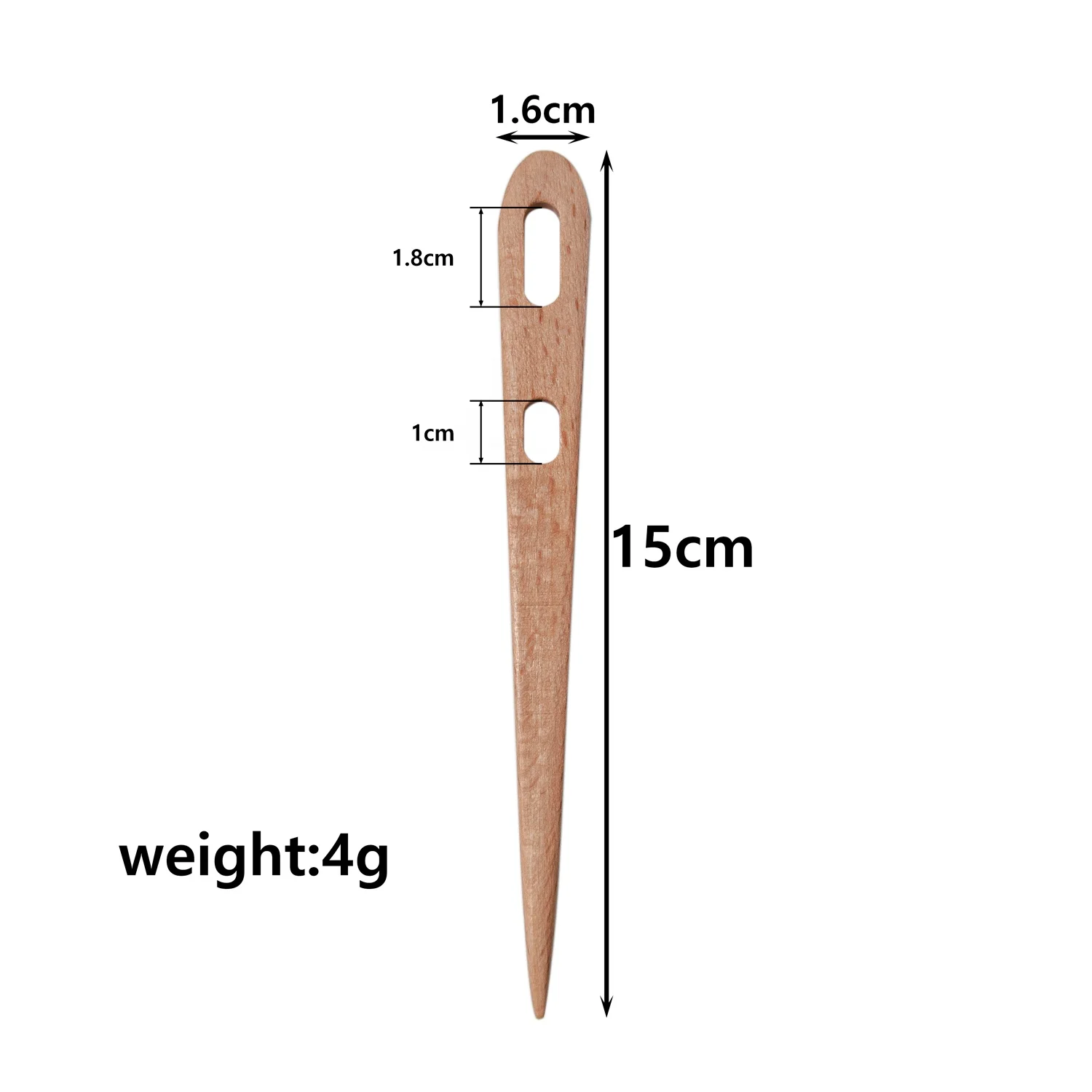 Set 4 Needlebinding Beechwood Needle with Large Two-Eyed Multipurpose Weaving Knitting Sewing Needles for Craft Work