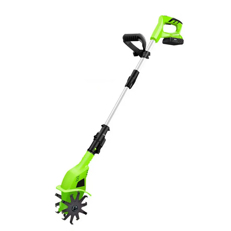 Rechargeable 21V Li-ion Battery Operated Cordless Cultivator Tiller Mini Cordless Garden Rotary Tiller Telescopic Pole Tiller
