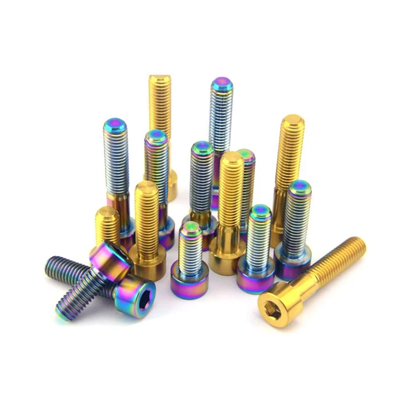 Colored gr5 M3 M4 M5 M6 titanium screw bolts