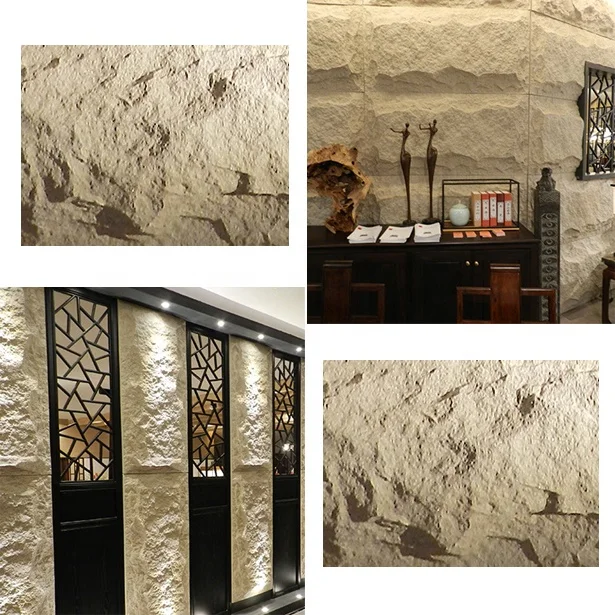 Artificial stone wall slab 3d faux stone wall panel for house decoration