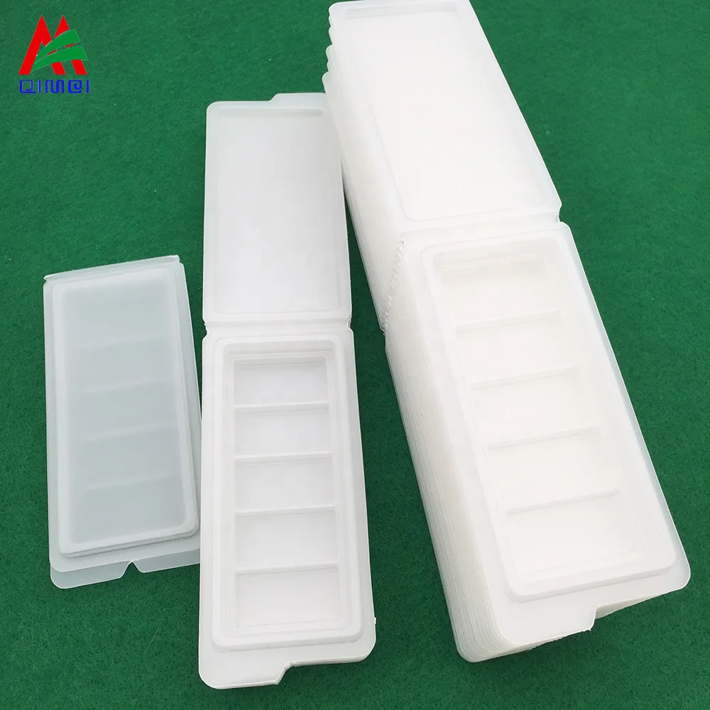 Factory customized 5 cells frosted white color  snap bar wax melts clamshell packaging