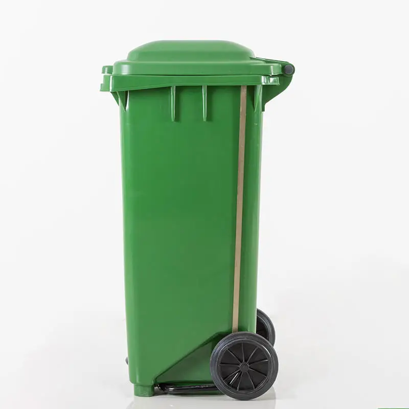 New design outdoor Waste Bin commercial Plastic Mobile Garbage Container Trash Can with 2 Wheels