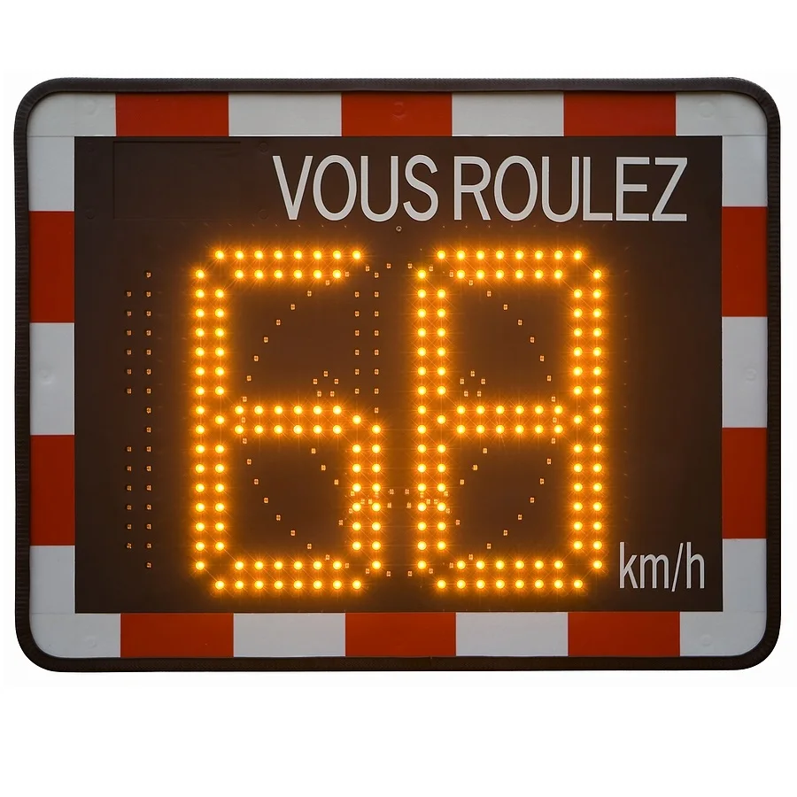 Road Sign Traffic Speed Controller Solar Panel Mobile Safety Camera Digital Display Anti Glare Monitor Universal Control Custom