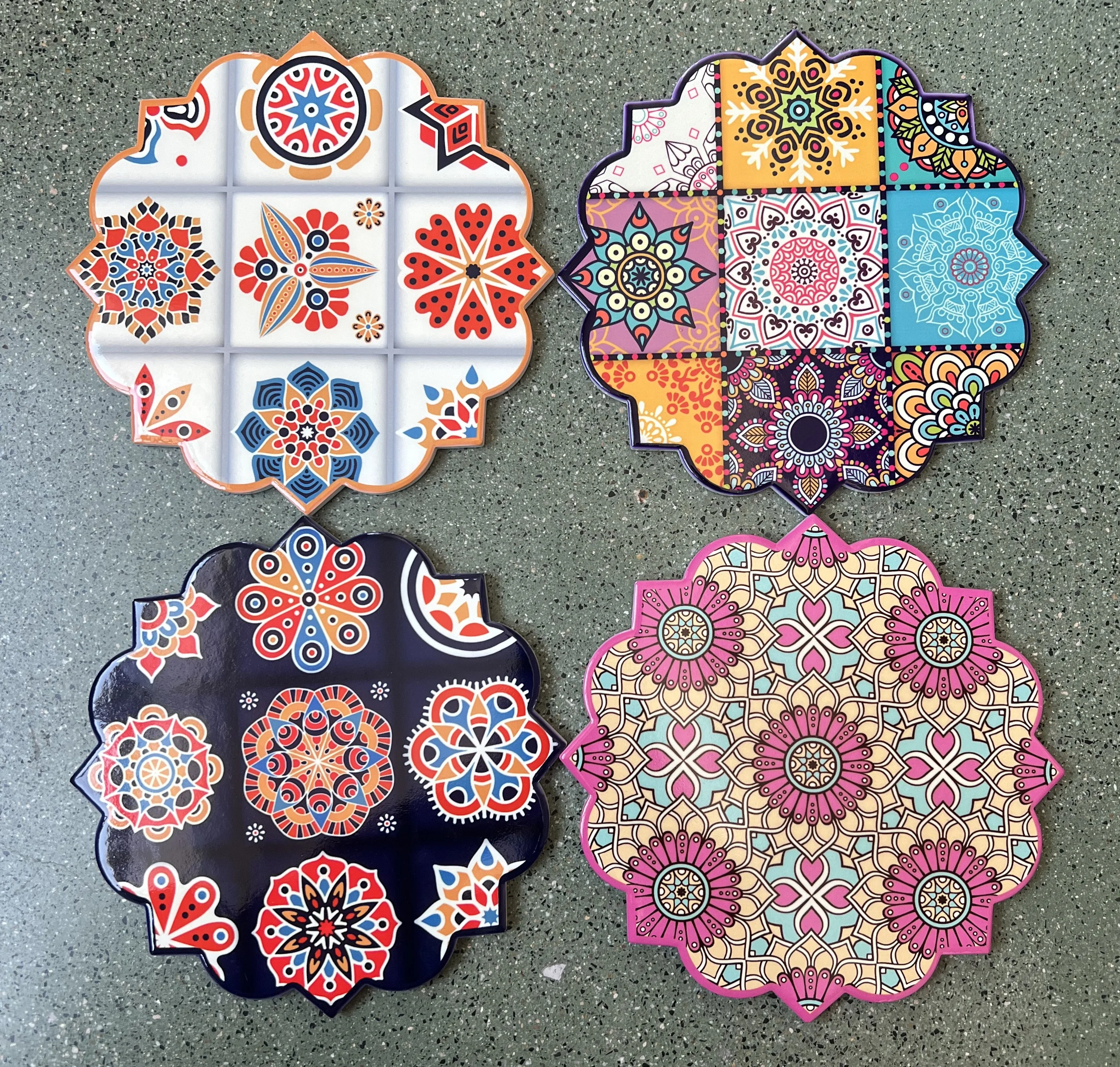 OEM dining table cheese ceramic trivet hot pot plate mats & pads kitchen placemats and Custom Fridge magnets