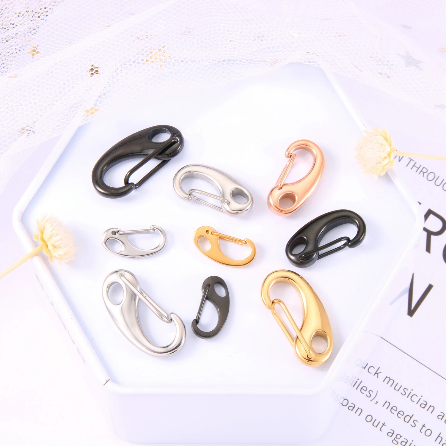 High Quality Fully Stocked Stainless Steel Gold Silver Accessories Snap Lock Lobster Clasps For DIY Jewelry Making