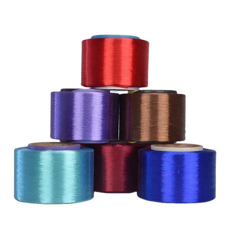 Flame retardant Fiber fdy polyester yarn polyester pet recycle yarn dyed price recycled polyester yarn