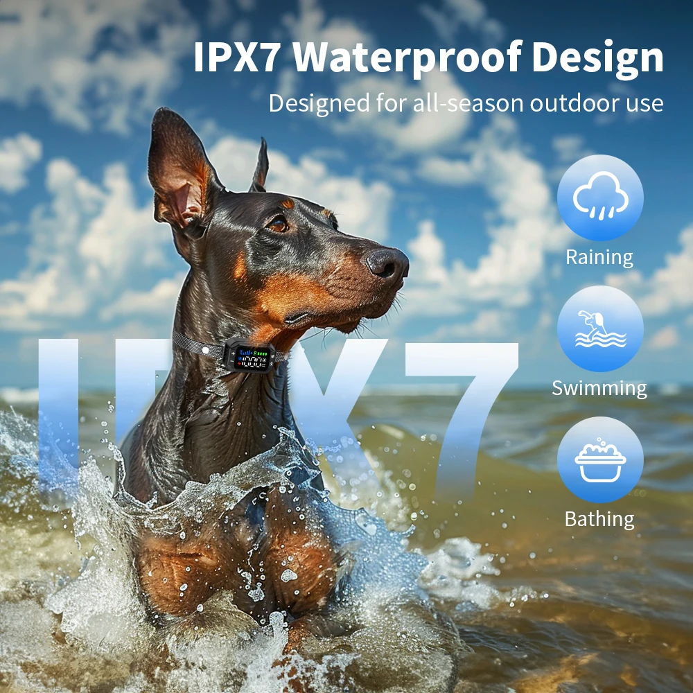 Tize Outdoor Anti Lost Pet IPX7 Waterproof Camping GPS Wireless Electric GEO Fence Shock Training Collar Dog Containment System